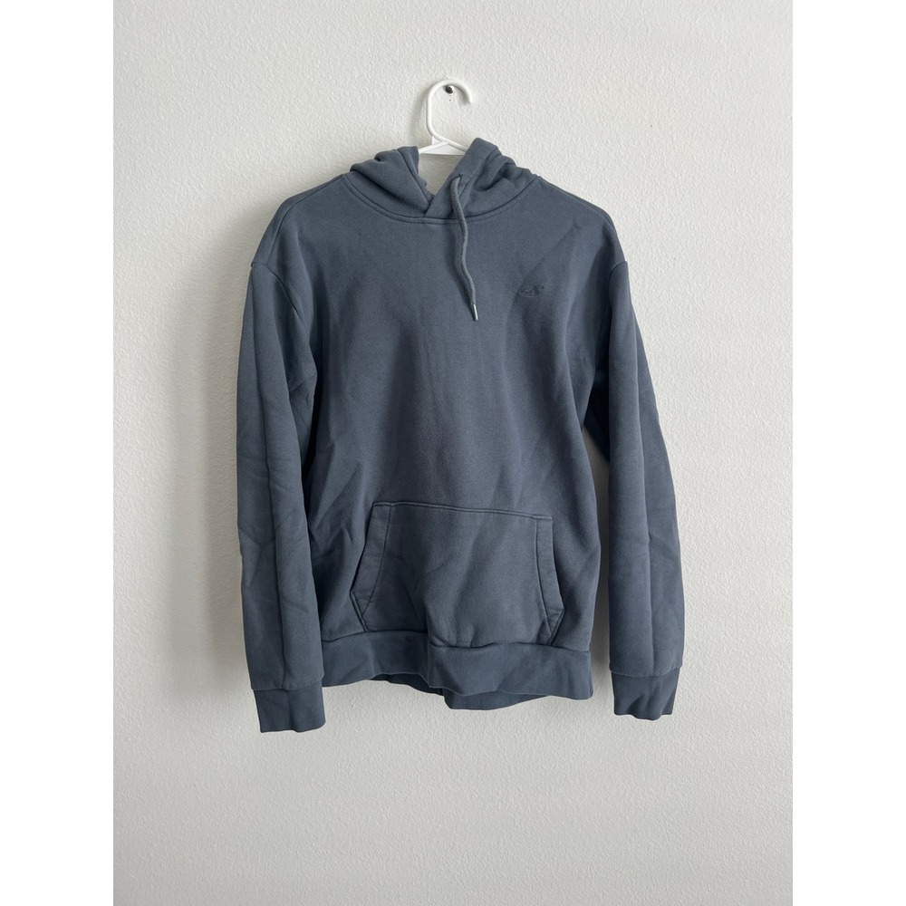 Hollister Mens Small‎ Slate Blue Gray Fleece Pullover Hoodie Sweatshirt Logo